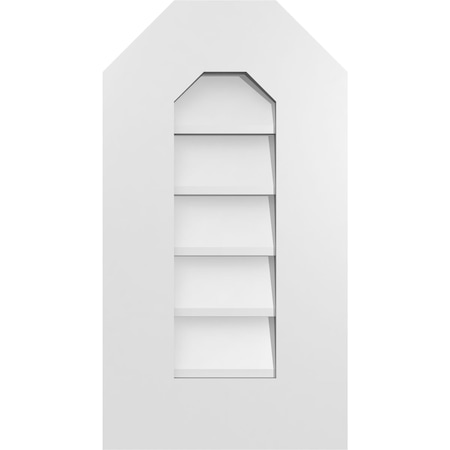 Ekena Millwork Octagonal Top Surface Mount PVC Gable Vent w/ 3-1/2"W x 1"P Standard Frame, 12"W x 22"H GVPOT12X2201SN